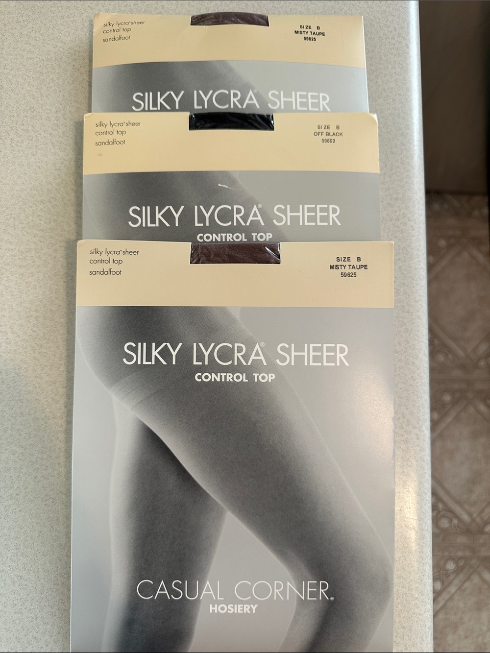 Vintage Casual Corner silky lycra sheer control top sandal foot panty hose